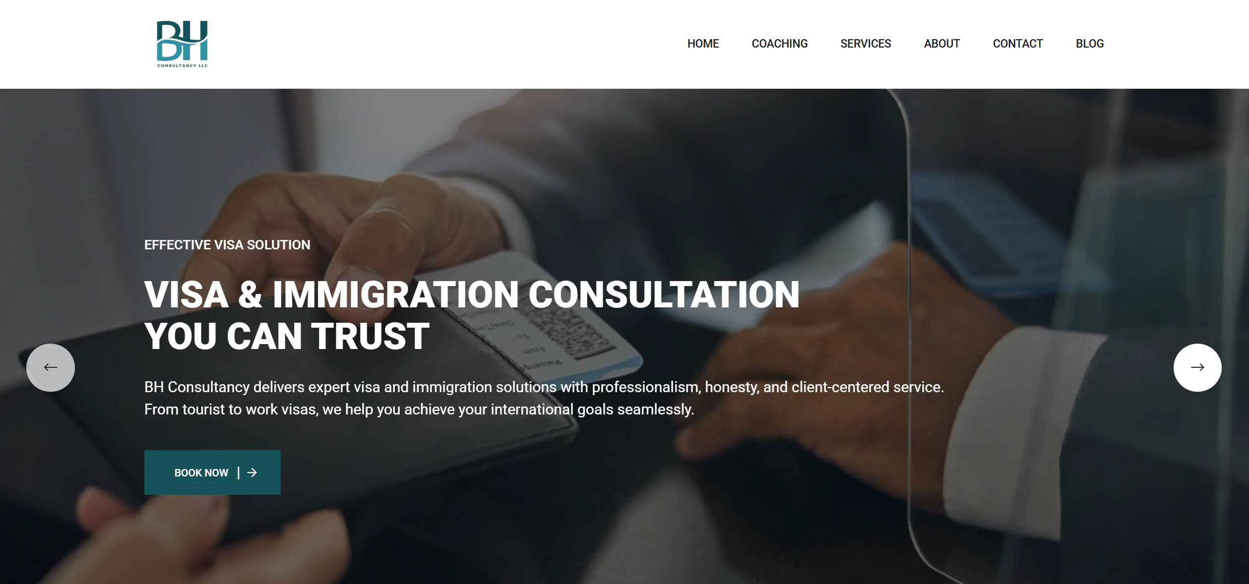 BH Consultancy website design