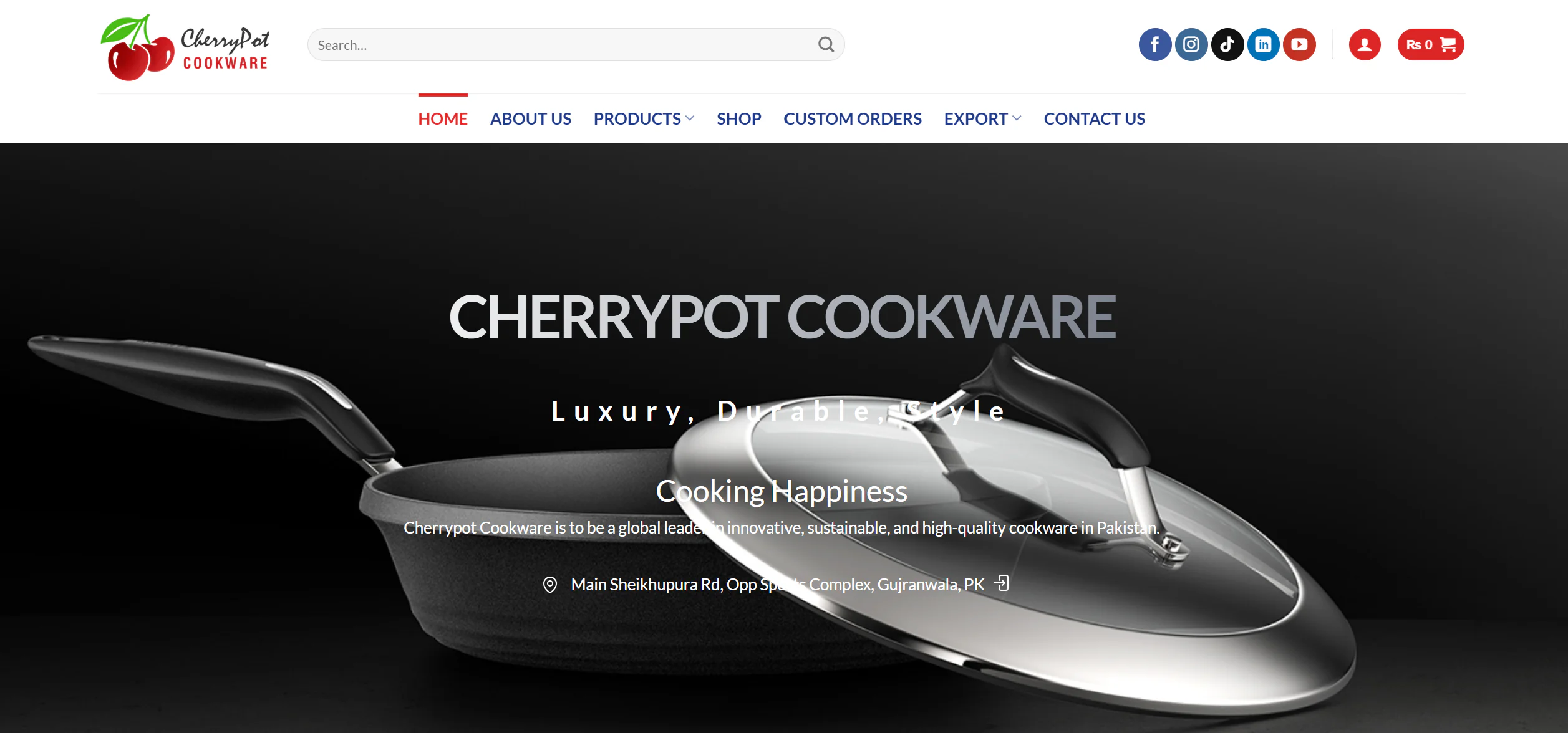 Cherrypot Cookware website design