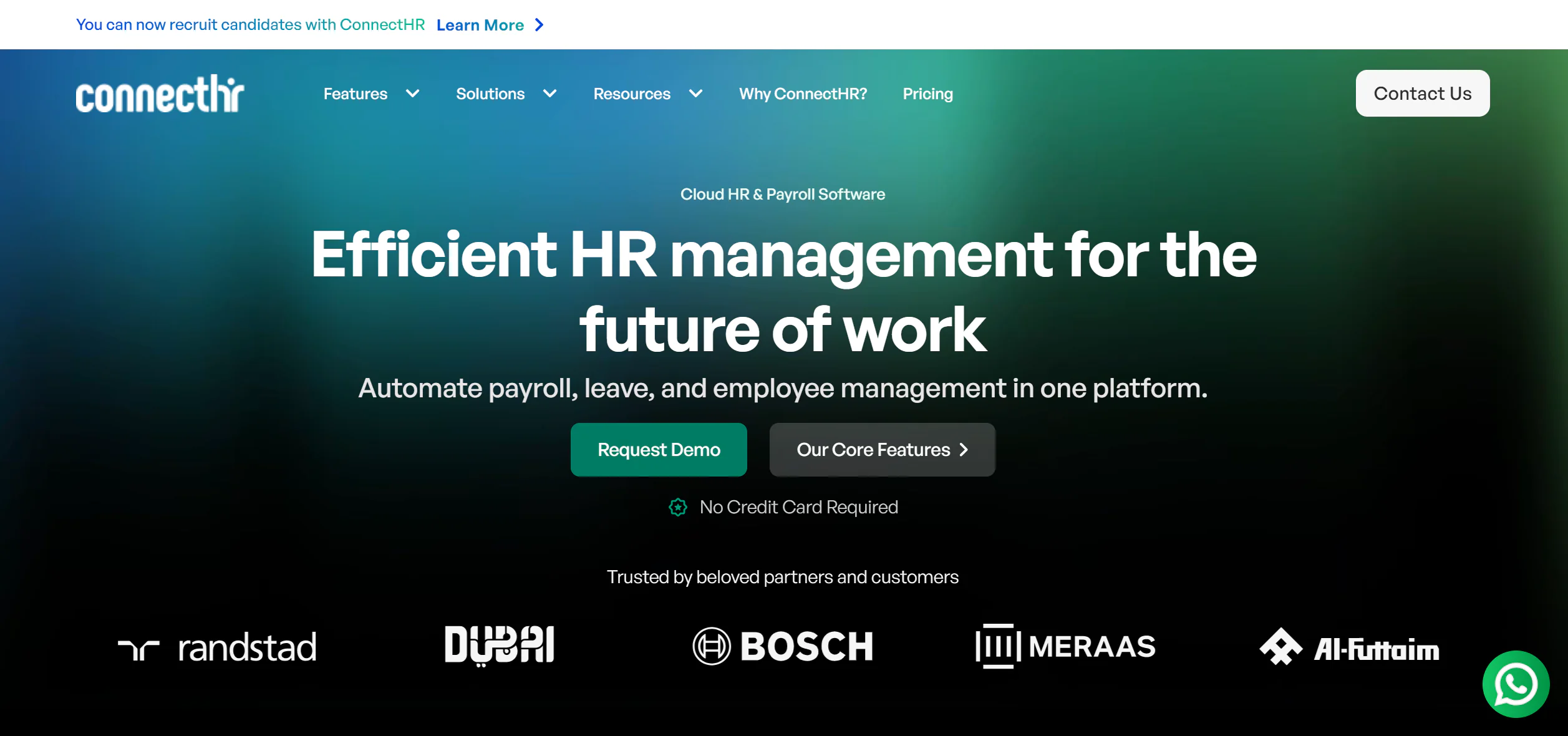 Connect HR website design