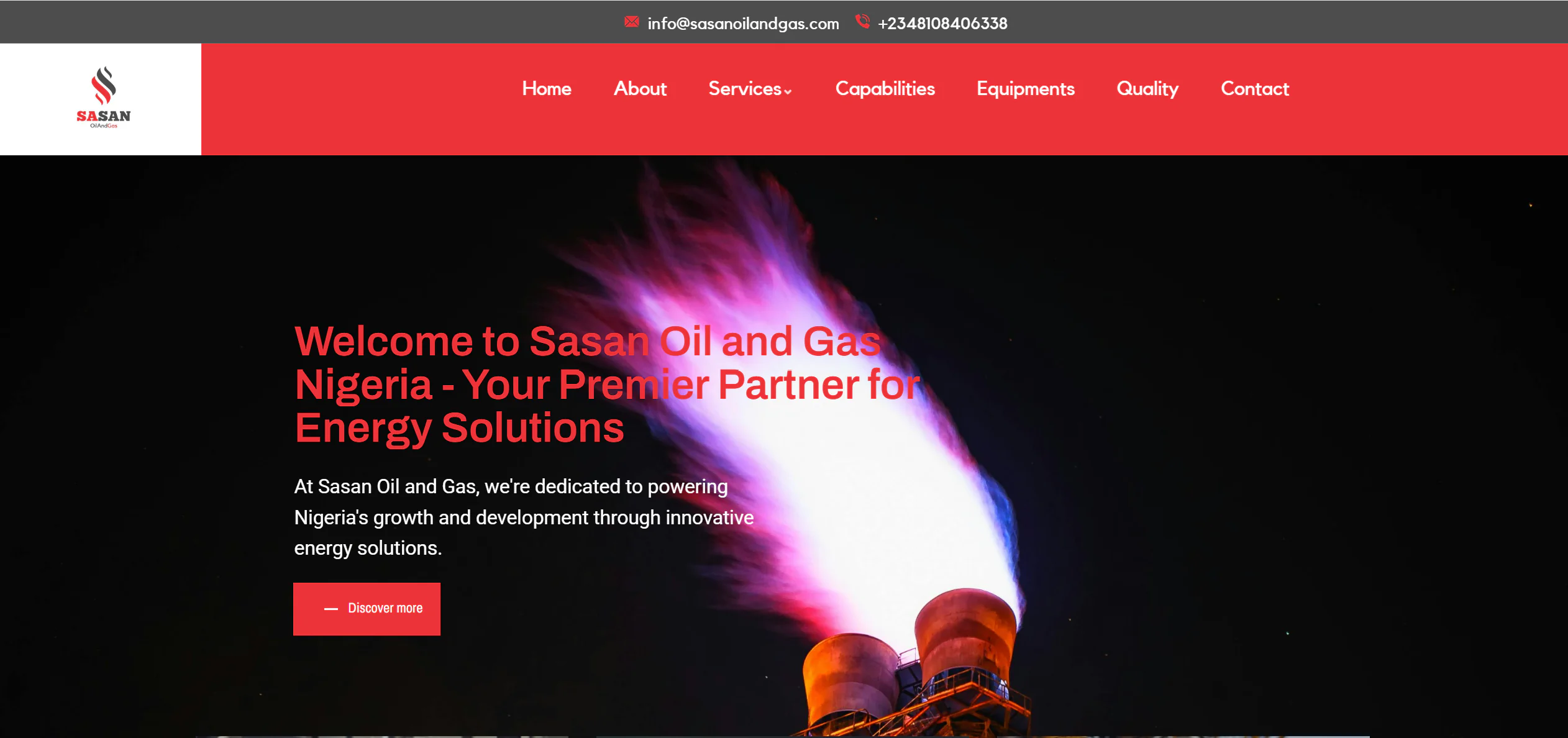 Sasan Oil and Gas website design