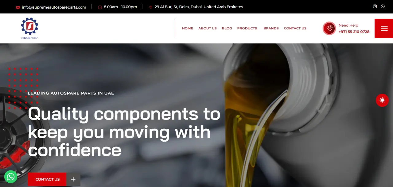 Supreme Auto website design