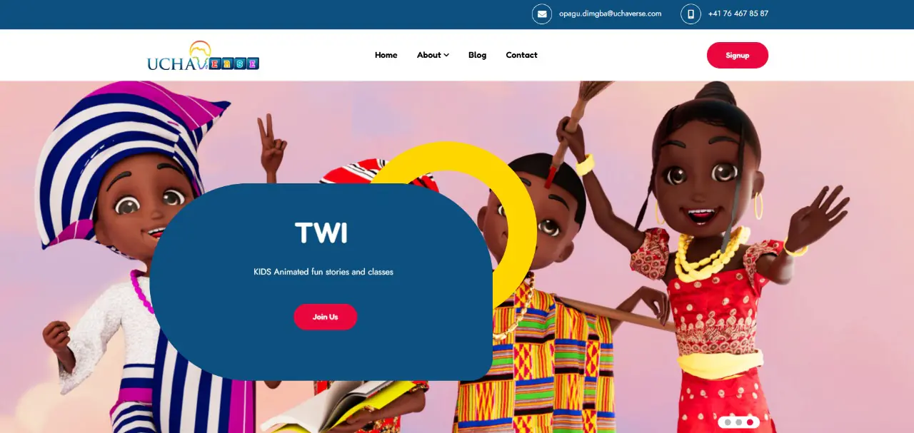 UchaVerse website design