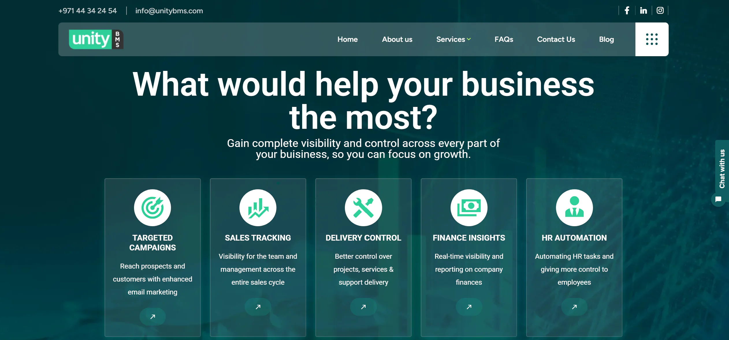 Unity BMS website design